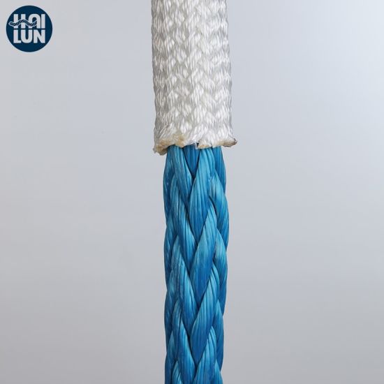 Manguito de poliéster Cuerda de remolque marina de nylon sintético Hmwpe de 12 hilos para amarre
