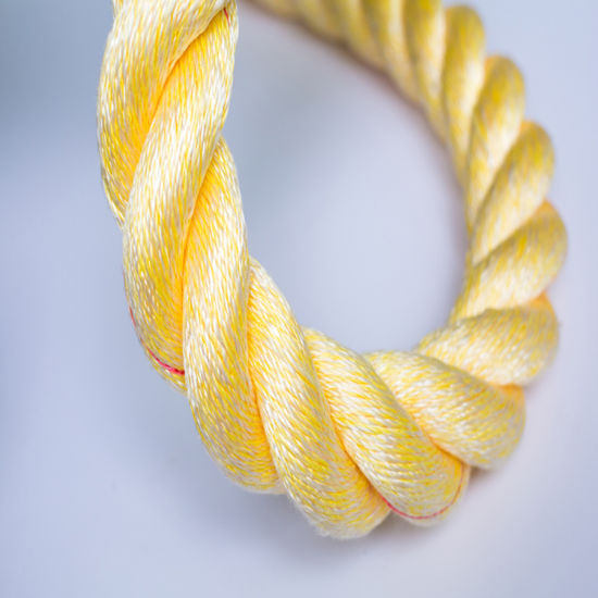 8 Strand blanco amarillo polipropileno y poliéster mezclado cuerda