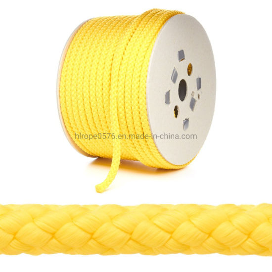 Cuerda de polipropileno amarillo trenzado cordón de poli fuerte cuerda fuerte camping navegando yate